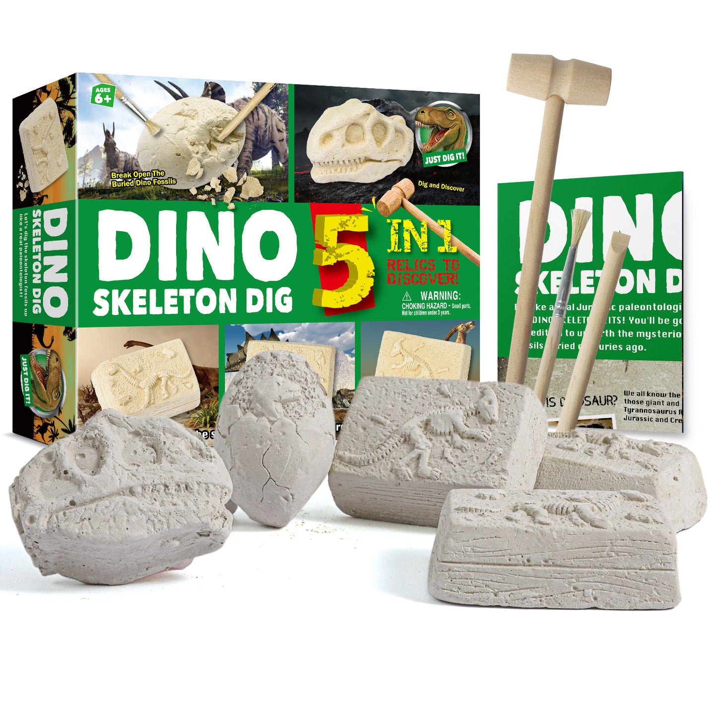 Dinosaur Fossil Digging Kit (5 in 1)