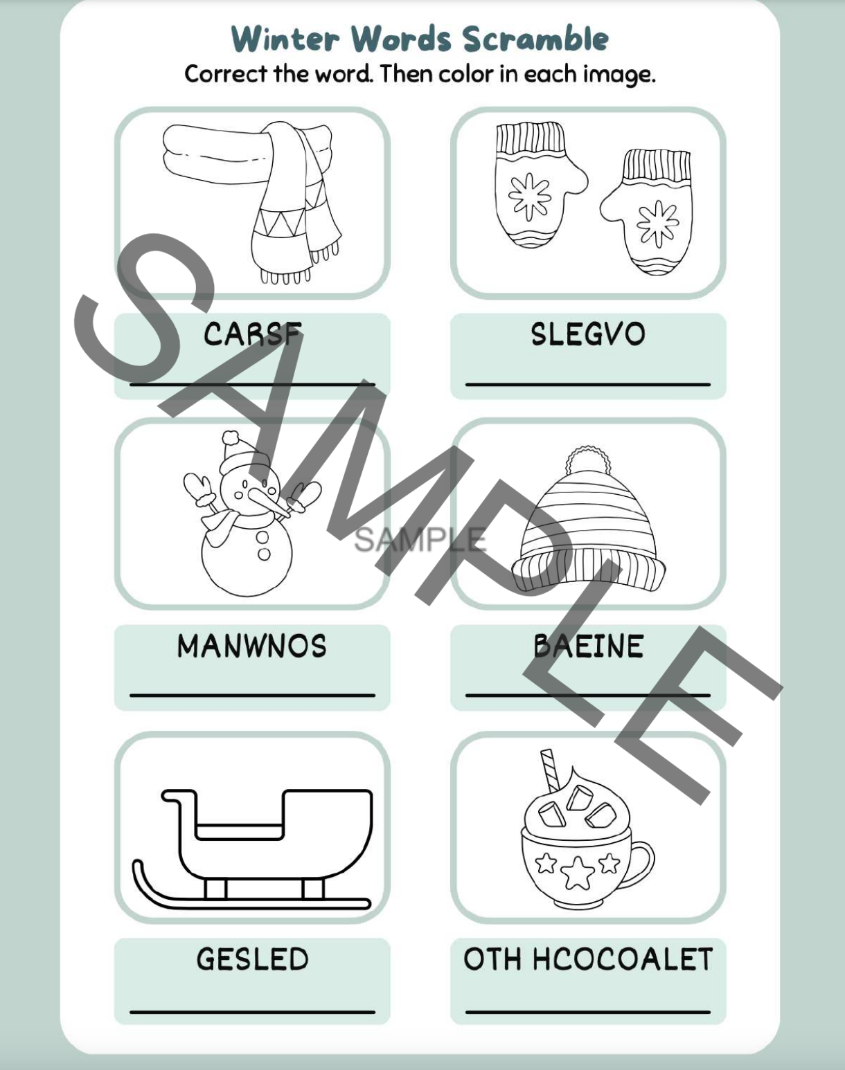 Winter Activity Book