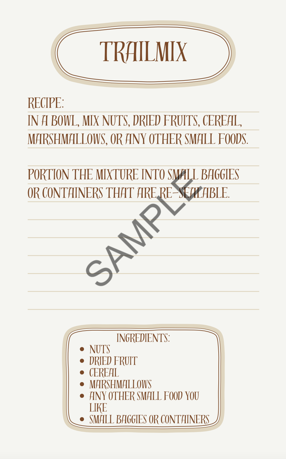 Camp Cookbook