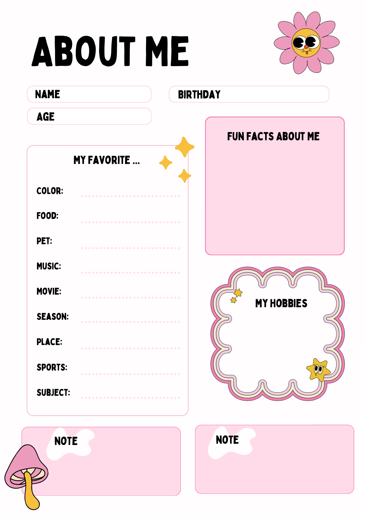 The Story of You & All About You Worksheets