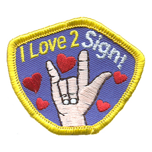 I Love 2 Sign Patch