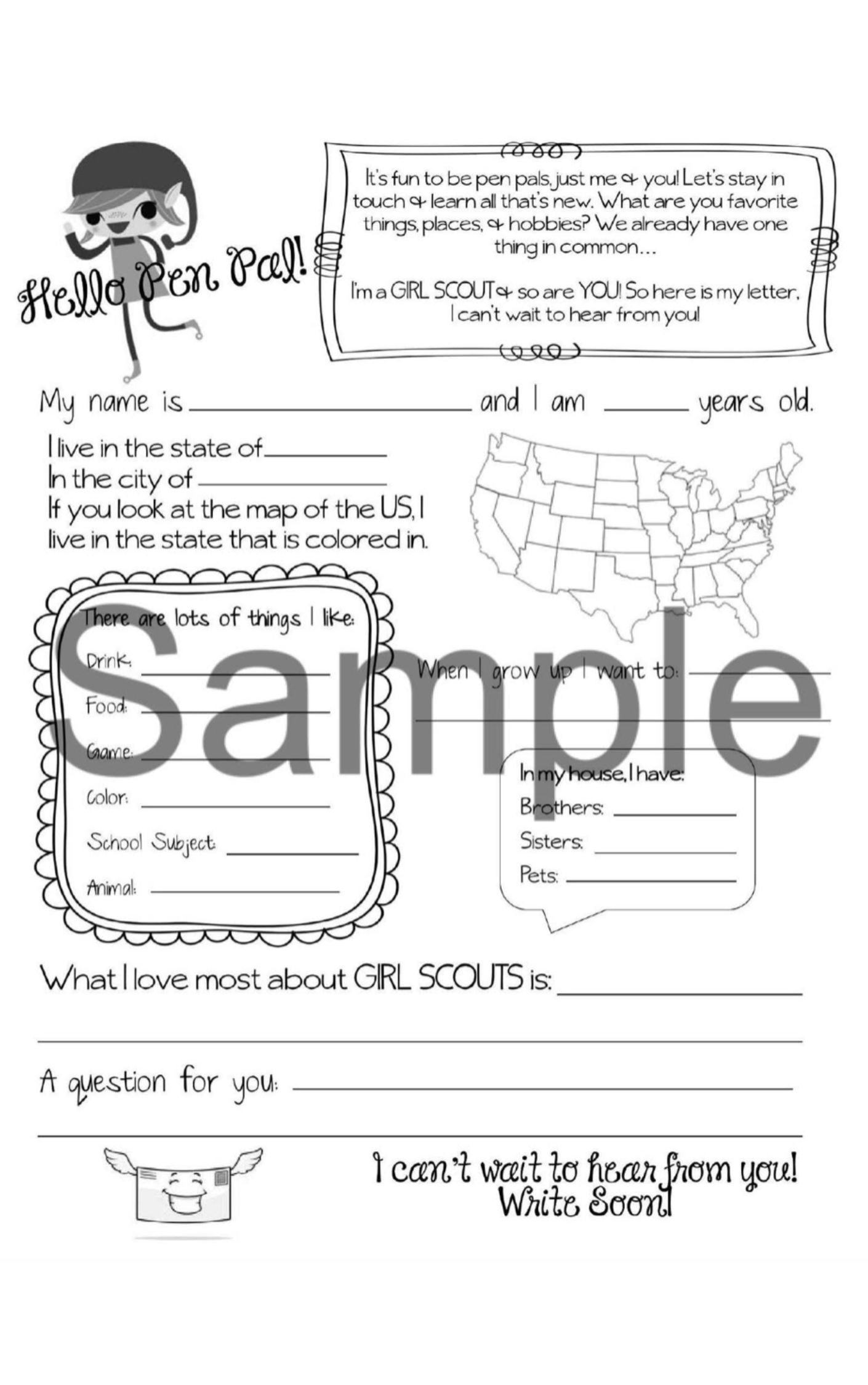 PenPal Letter Template